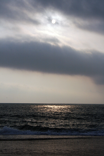 couché de soleil sur la plage